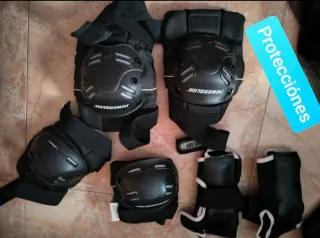 Juego Patines Línea y Protección y bolsa transport