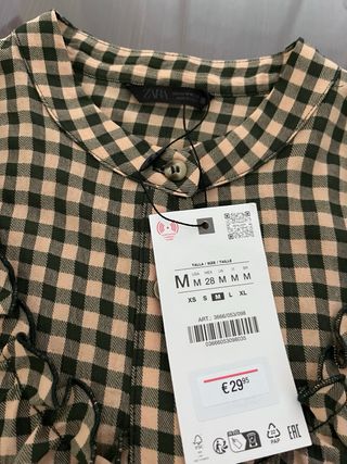 Camisa Zara cuadros Vichy volantes