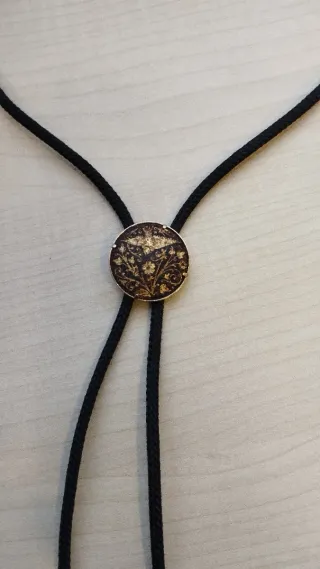 Collar de corbata bolo Damasquinado Negro/Dorado