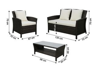 Conjunto Terraza Mimbre y Cristal