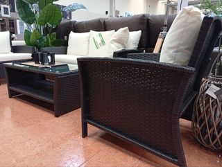 Conjunto Terraza Mimbre y Cristal