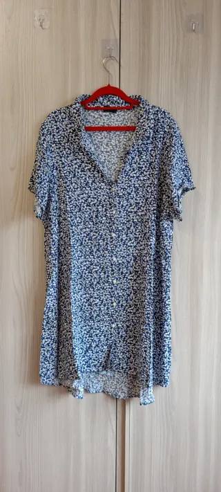 Abito camicia floreale blu/bianco taglia XL