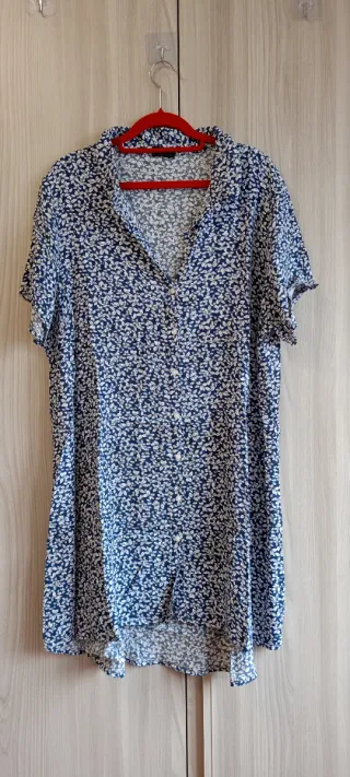 Abito camicia floreale blu/bianco taglia XL