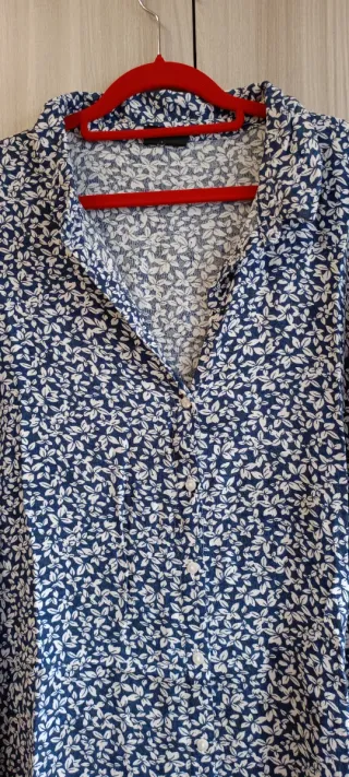 Abito camicia floreale blu/bianco taglia XL