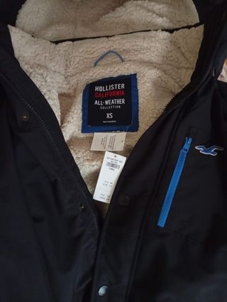 Nuevo parka Hollister All Weather Negro Talla XS