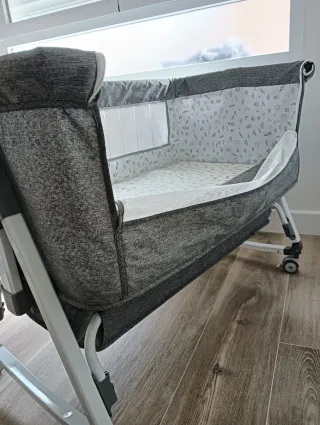 Minicuna colecho gris + colchón