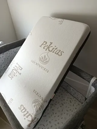 Minicuna colecho gris + colchón