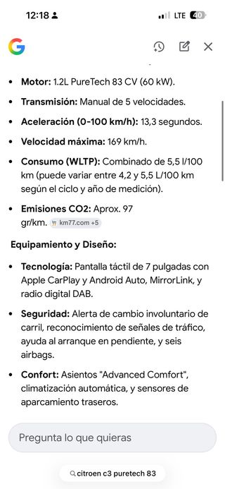 Citroen Pure tech 83 cv 2023