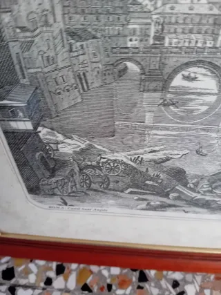Stampa antica Roma con cornice