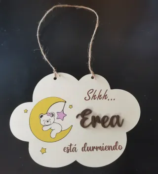 Cartel de bebé durmiendo personalizado