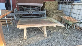 Mesa Trillo Rústica Madera y Cristal