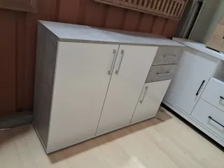 Aparador Bicolor Blanco y Madera