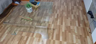 Mesa baja de cristal moderna