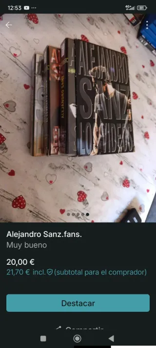 Lote VHS Alejandro Sanz: Singles y Concierto