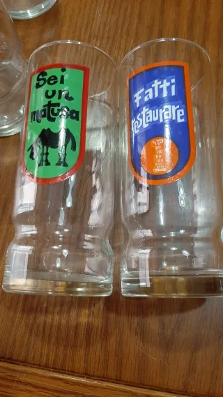 Bicchieri in vetro con scritta Sei un matusa