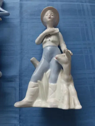 Figuras porcelana vintage pareja y animales