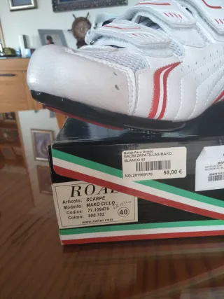 Zapatos ciclismo Nalini blancos y rojos