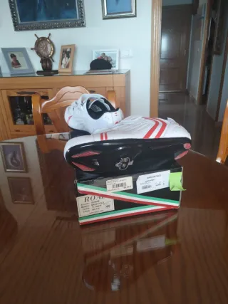 Zapatos ciclismo Nalini blancos y rojos