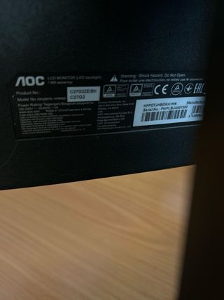 Monitor AOC 27 240Hz Curvo 1920x1080