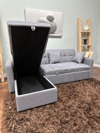 Sofá Cama Negro con Arcón