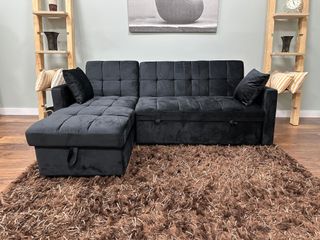 Sofá Cama Negro con Arcón