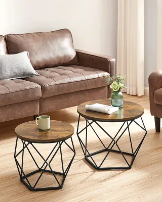 Set 2 Mesas de Centro Redondas VASAGLE LCT041K01