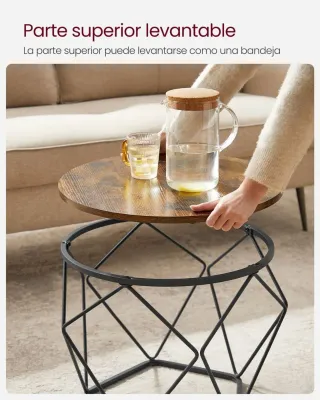 Set 2 Mesas de Centro Redondas VASAGLE LCT041K01