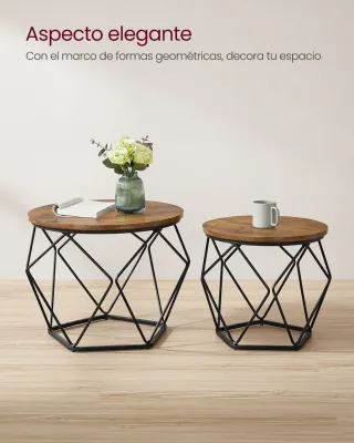 Set 2 Mesas de Centro Redondas VASAGLE LCT041K01
