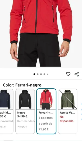 Chaqueta CMP Softshell Roja Hombre