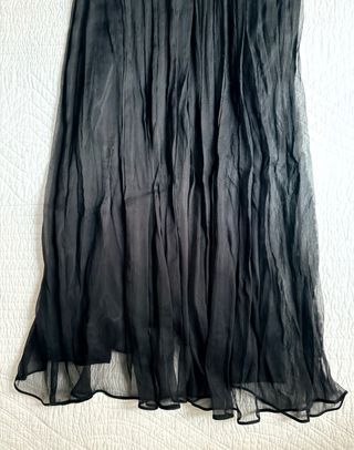 Vestido Zara Negro Plisado Fiesta Talla M