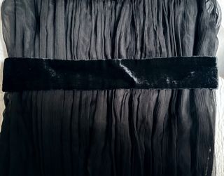 Vestido Zara Negro Plisado Fiesta Talla M