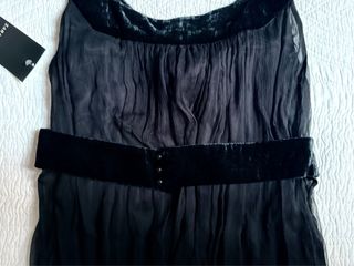 Vestido Zara Negro Plisado Fiesta Talla M