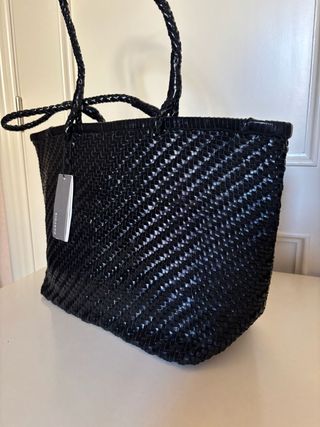 Bolso shopper Parfois piel trenzada negro