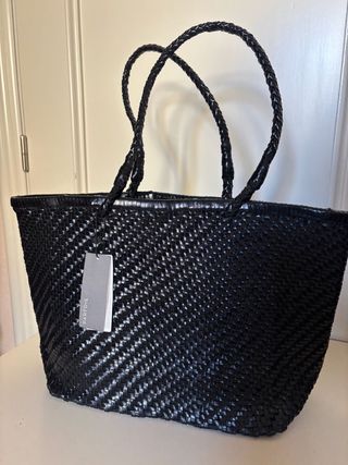 Bolso shopper Parfois piel trenzada negro