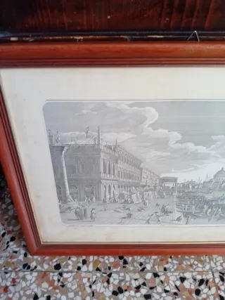 Stampa di Venezia con cornice in legno