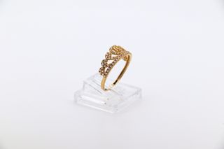 ANILLO PEQUEÑO CORONA 15 CIRCONITAS BLANCAS.