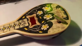 Mandolino Carillon Vintage Plastica Decorata