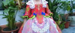 Traje de Fallera Multicolor- Coral