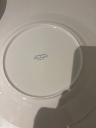 10 Platos Lisos Porcelana Blanca marca San Claudio