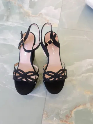 Scarpe con zeppa nere donna taglia 37