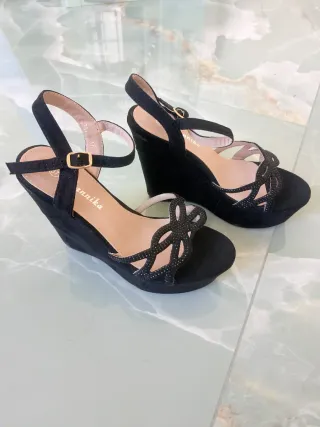 Scarpe con zeppa nere donna taglia 37