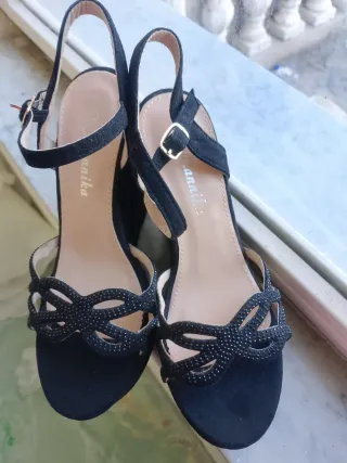 Scarpe con zeppa nere donna taglia 37