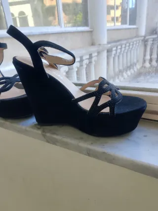 Scarpe con zeppa nere donna taglia 37