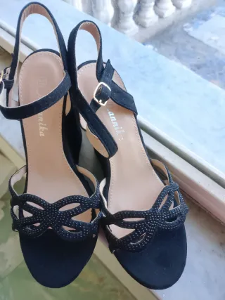 Scarpe con zeppa nere donna taglia 37