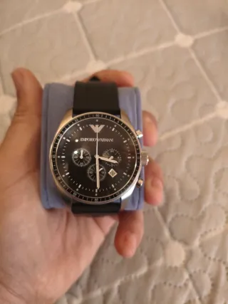 Reloj Emporio Armani Negro y Plateado