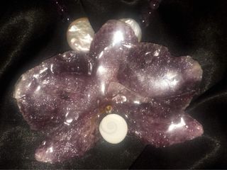 Collar hecho a mano orquidea morada