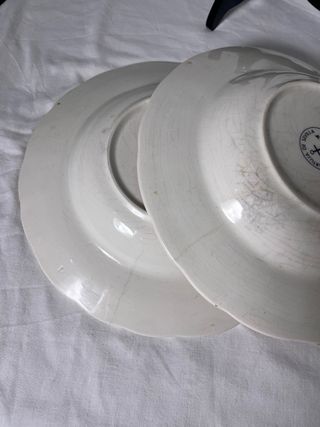 Pareja Platos La Cartuja Sevilla Flor de Lis