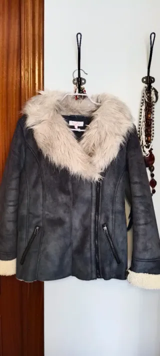 Cazadora piel vuelta y borrego mujer