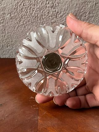 Cenicero de cristal y plata