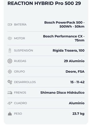 Bicicleta eléctrica Cube Reaction Pro Acepto camvi